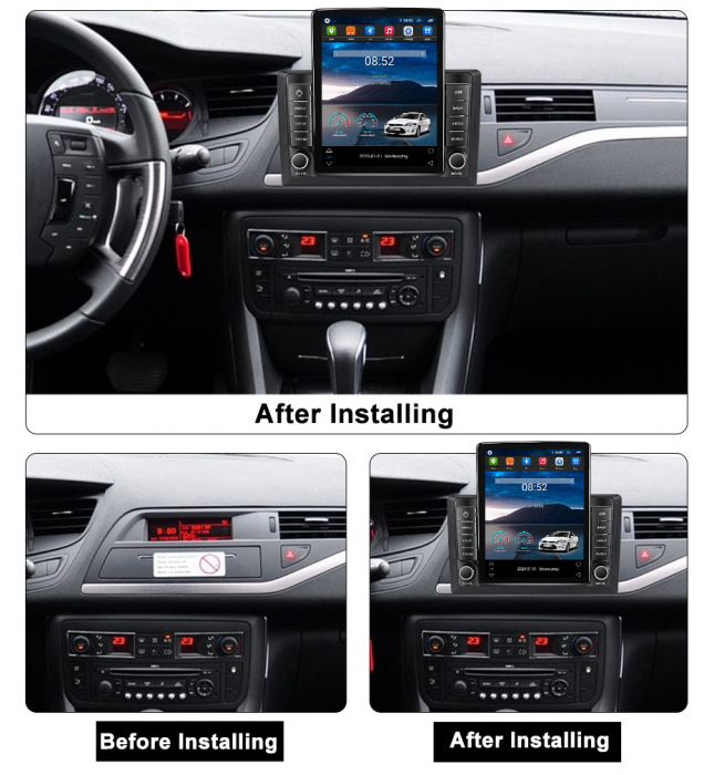 Navigatie dedicata Citroen C5 2009,Tesla Style, ANDROID 13,Carplay&Android Auto, 10 inch , 8+128GB, Internet, Aplicatii, Waze, Gps [3]