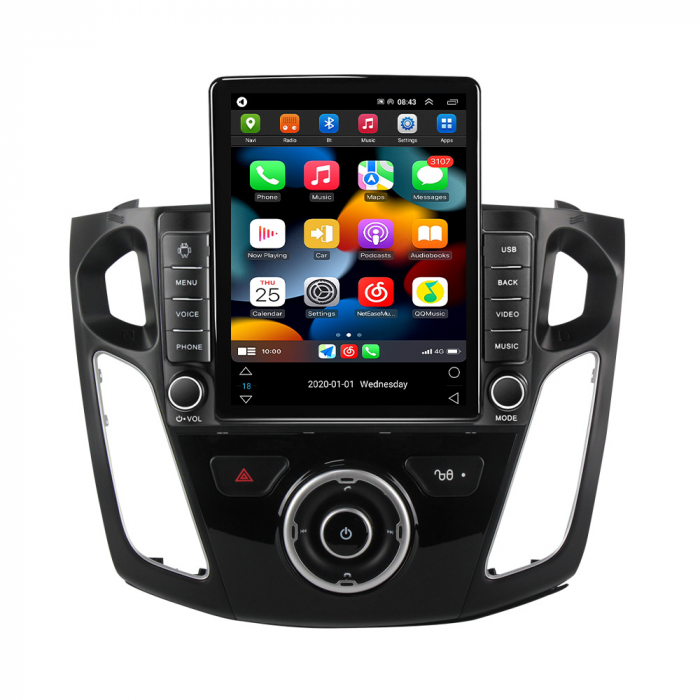 Navigatie dedicata Ford Focus 2012-2018 ,Tesla Style, ANDROID 13,Carplay&Android Auto, 10 inch , 4GB RAM 64GB ROM, Internet, Aplicatii, Waze, Gps [2]