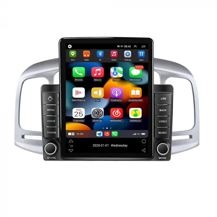 Navigatie dedicata Hyundai Accent 2006-2011,Tesla Style, ANDROID 13,Carplay&Android Auto, 10 inch , 8+128GB, Internet, Aplicatii, Waze, GPS [2]