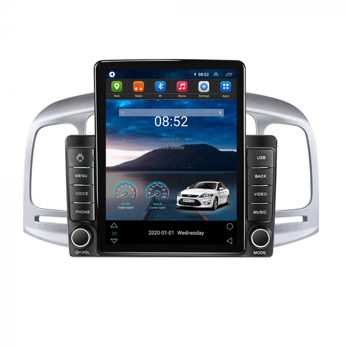 Navigatie dedicata Hyundai Accent 2006-2011,Tesla Style, ANDROID 13,Carplay&Android Auto, 10 inch , 8+128GB, Internet, Aplicatii, Waze, GPS [1]