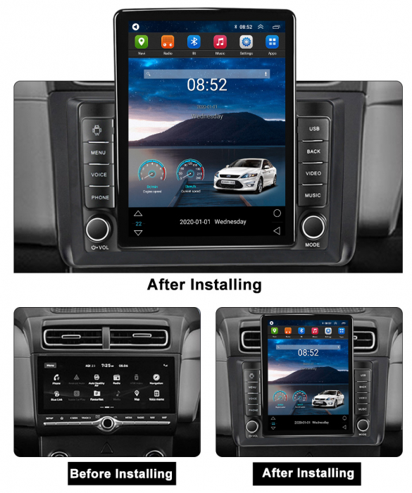 Navigatie dedicata Tesla Style Hyundai Creta 2 IX25 2021,Tesla Style, ANDROID 13,Carplay&Android Auto, 10 inch , 8+128GB, Internet, Aplicatii, Waze, GPS [3]