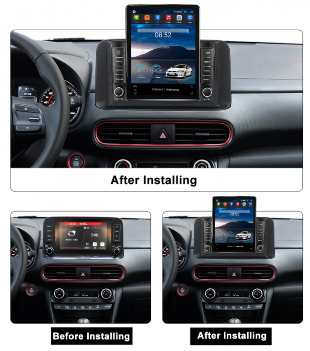 Navigatie dedicata Hyundai Encino 2018-2020,Tesla Style, ANDROID 13,Carplay&Android Auto, 10 inch , 8+128GB, Internet, Aplicatii, Waze, GPS [3]