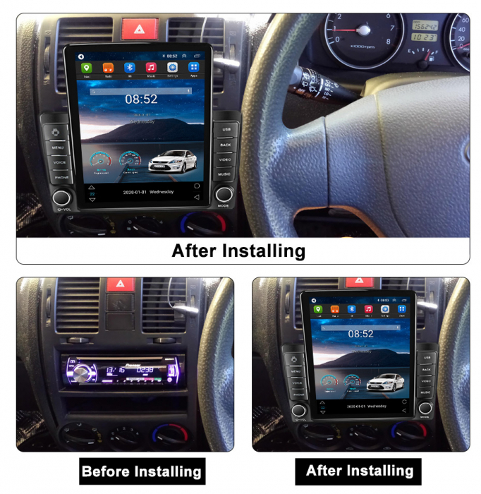 Navigatie dedicata Hyundai GETZ 2002-2011,Tesla Style, ANDROID 13,Carplay&Android Auto, 10 inch , 8+128GB, Internet, Aplicatii, Waze, GPS [3]