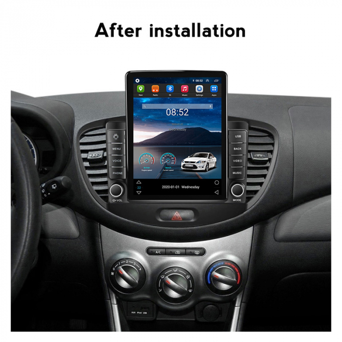Navigatie dedicata Hyundai i10 2007-2013,Tesla Style, ANDROID 13,Carplay&Android Auto, 10 inch , 8+128GB, Internet, Aplicatii, Waze, GPS [4]