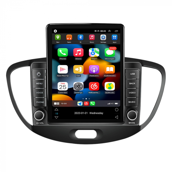 Navigatie dedicata Hyundai i10 2007-2013,Tesla Style, ANDROID 13,Carplay&Android Auto, 10 inch , 8+128GB, Internet, Aplicatii, Waze, GPS [2]