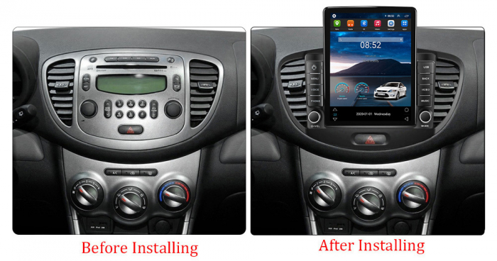 Navigatie dedicata Hyundai i10 2007-2013,Tesla Style, ANDROID 13,Carplay&Android Auto, 10 inch , 8+128GB, Internet, Aplicatii, Waze, GPS [3]