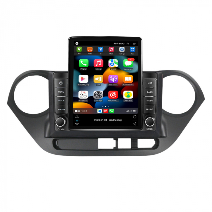 Navigatie dedicata Hyundai I10 2014-2017,Tesla Style, ANDROID 13,Carplay&Android Auto, 10 inch , 8+128GB, Internet, Aplicatii, Waze, GPS [2]