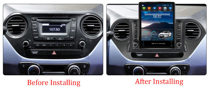 Navigatie dedicata Hyundai I10 2014-2017,Tesla Style, ANDROID 13,Carplay&Android Auto, 10 inch , 8+128GB, Internet, Aplicatii, Waze, GPS [3]
