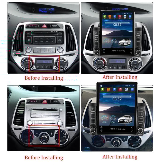 Navigatie dedicata Hyundai I20 2012-2014,Tesla Style, ANDROID 13,Carplay&Android Auto, 10 inch , 8+128GB, Internet, Aplicatii, Waze, GPS [3]