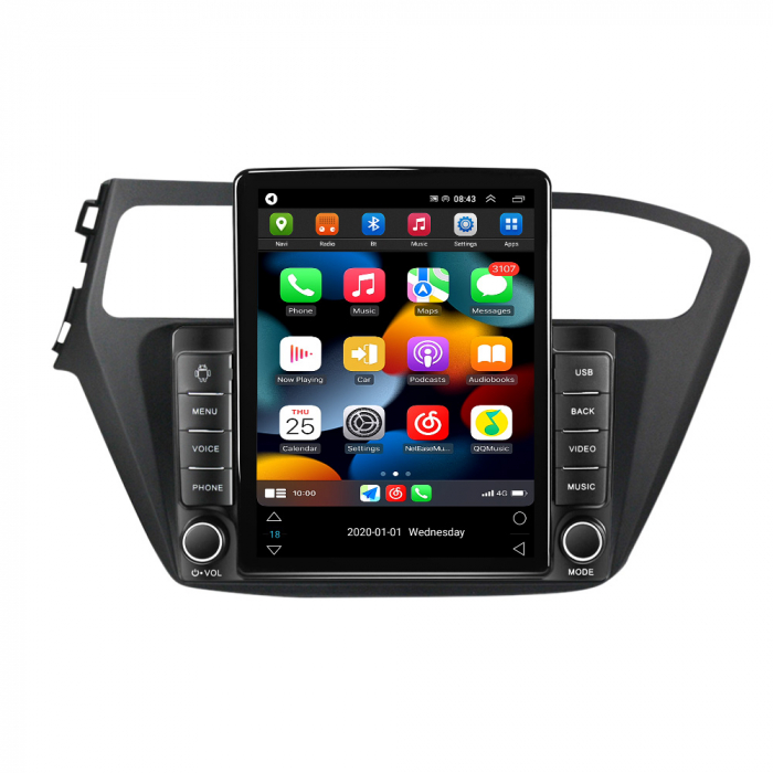 Navigatie dedicata Hyundai I20 2012-2014,Tesla Style, ANDROID 13,Carplay&Android Auto, 10 inch , 8+128GB, Internet, Aplicatii, Waze, GPS [2]