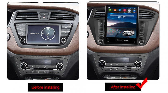 Navigatie dedicata Hyundai I20 2015-2017,Tesla Style, ANDROID 13, Carplay&Android Auto, 10 inch , 8+128GB, Internet, Aplicatii, Waze, GPS [3]