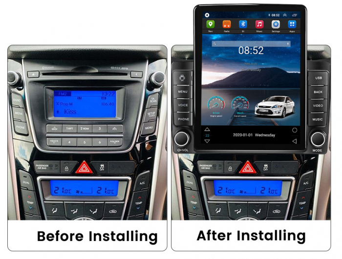 Navigatie dedicata Hyundai I30 2011-2017,Tesla Style, ANDROID 13,Carplay&Android Auto, 10 inch , 8+128GB, Internet, Aplicatii, Waze, GPS [3]