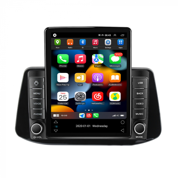 Navigatie dedicata Hyundai I30 2018,Tesla Style, ANDROID 13,Carplay&Android Auto, 10 inch , 8+128GB, Internet, Aplicatii, Waze, GPS [2]