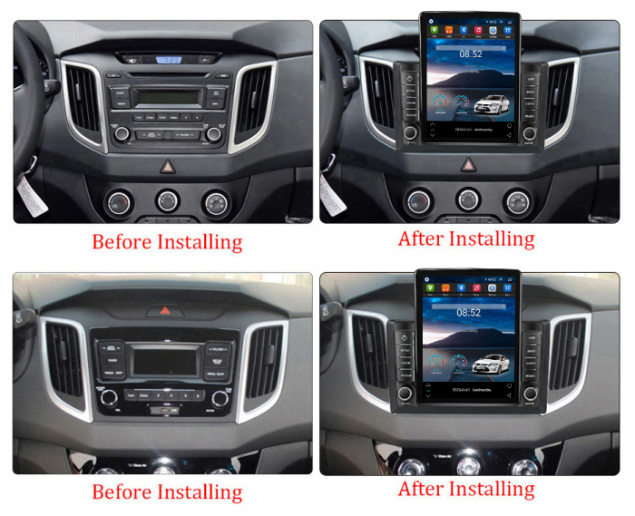 Navigatie dedicata Hyundai IX25 2015-2019,Tesla Style, ANDROID 13,Carplay&Android Auto, 10 inch , 8+128GB, Internet, Aplicatii, Waze, GPS [3]