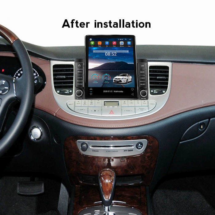 Navigatie dedicata Hyundai Rohens Genesis 2008-2013,Tesla Style, ANDROID 13,Carplay&Android Auto, 10 inch , 8+128GB, Internet, Aplicatii, Waze, GPS [4]