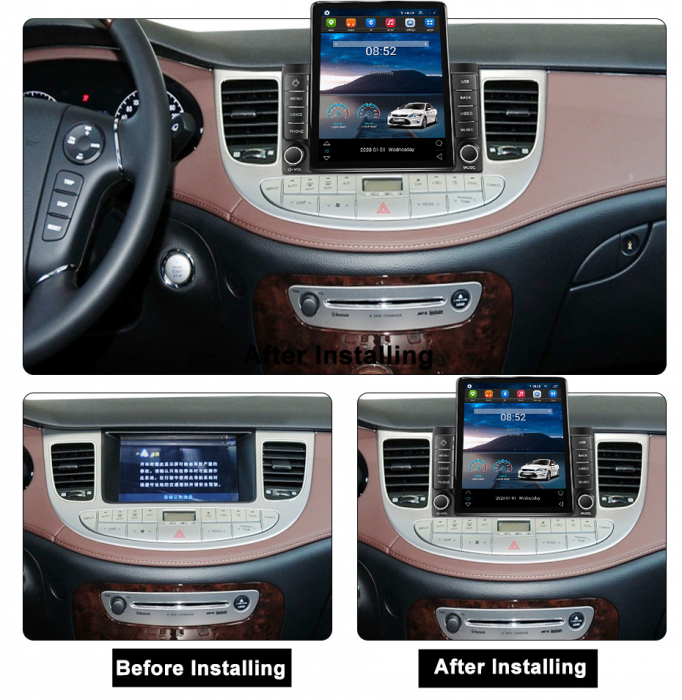 Navigatie dedicata Hyundai Rohens Genesis 2008-2013,Tesla Style, ANDROID 13,Carplay&Android Auto, 10 inch , 8+128GB, Internet, Aplicatii, Waze, GPS [3]