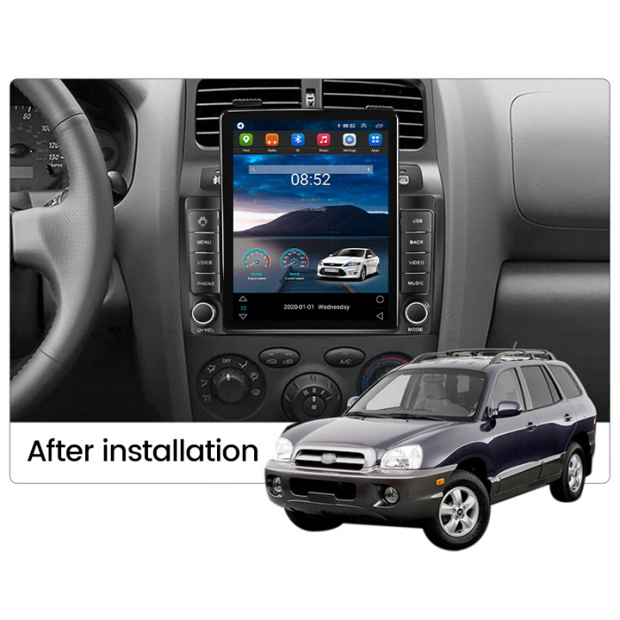 Navigatie dedicata Hyundai Santa Fe 2000-2012 For JAC S1 2007-2013,Tesla Style, ANDROID 13,Carplay&Android Auto, 10 inch , 8+128GB, Internet, Aplicatii, Waze, GPS [4]