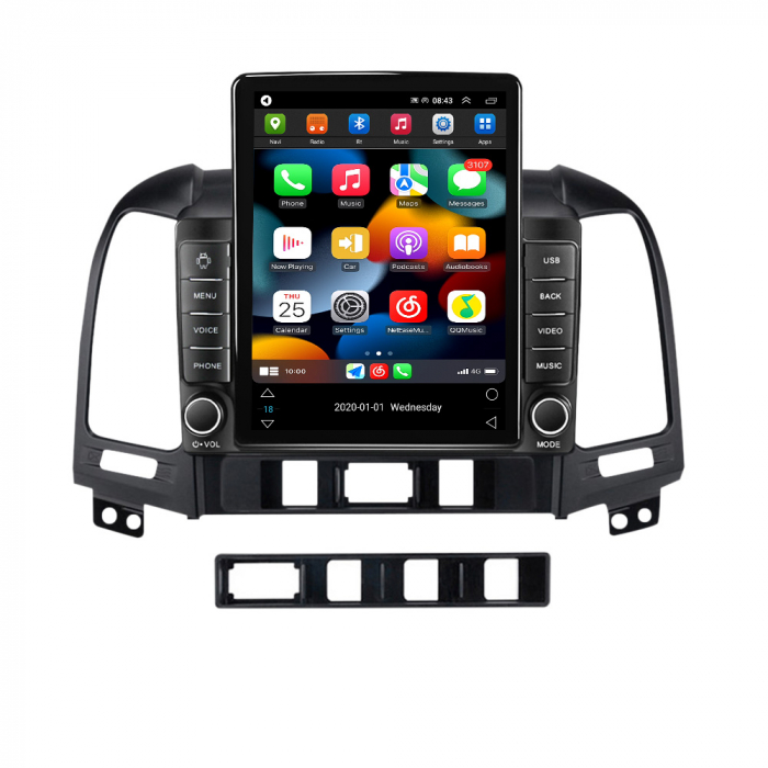 Navigatie dedicata Hyundai Santa Fe 2006-2012 Tesla Style, ANDROID 13,Carplay&Android Auto, 10 inch , 4GB RAM 64GB ROM, Internet, Aplicatii, Waze, GPS [3]