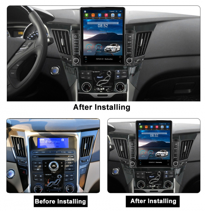 Navigatie dedicata Hyundai Sonata 2009-2014,Tesla Style, ANDROID 13,Carplay&Android Auto, 10 inch , 8+128GB, Internet, Aplicatii, Waze, GPS [3]