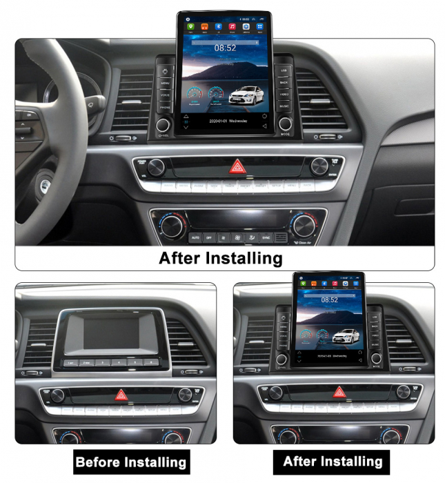 Navigatie dedicata Hyundai Sonata 7 2017-2019,Tesla Style, ANDROID 13,Carplay&Android Auto, 10 inch , 8+128GB, Internet, Aplicatii, Waze, GPS [4]