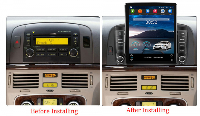 Navigatie dedicata Hyundai Sonata NF 2004-2008,Tesla Style, ANDROID 13,Carplay&Android Auto, 10 inch , 8+128GB, Internet, Aplicatii, Waze, GPS [3]