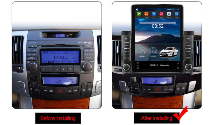 Navigatie dedicata Hyundai Sonata NF 2009,Tesla Style, ANDROID 13,Carplay&Android Auto, 10 inch , 8+128GB, Internet, Aplicatii, Waze, GPS [3]