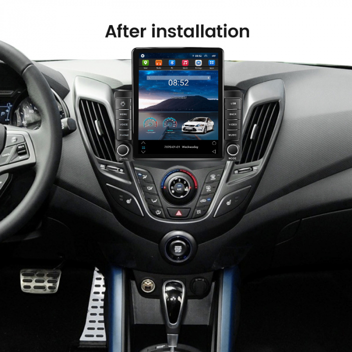 Navigatie dedicata Hyundai Veloster FS 2011-2017,Tesla Style, ANDROID 13,Carplay&Android Auto, 10 inch , 8+128GB, Internet, Aplicatii, Waze, GPS [3]
