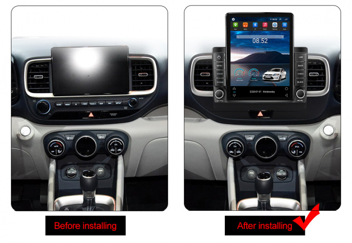 Navigatie dedicata Hyundai Venue 2019-2020,Tesla Style, ANDROID 13,Carplay&Android Auto, 10 inch , 8+128GB, Internet, Aplicatii, Waze, GPS [3]