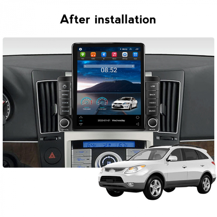 Navigatie dedicata Hyundai Veracruz IX55 2006-2015,Tesla Style, ANDROID 13,Carplay&Android Auto, 10 inch , 8+128GB, Internet, Aplicatii, Waze, GPS [4]