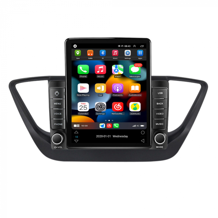 Navigatie dedicata Hyundai Verna 2017-2018,Tesla Style, ANDROID 13,Carplay&Android Auto, 10 inch , 8+128GB, Internet, Aplicatii, Waze, GPS [3]