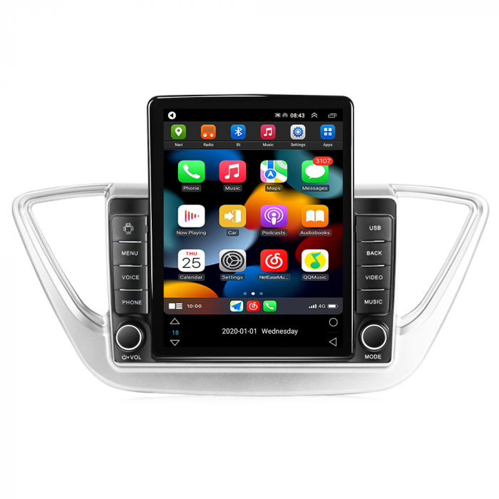 Navigatie dedicata Hyundai Verna 2017-2018,Tesla Style, ANDROID 13,Carplay&Android Auto, 10 inch , 8+128GB, Internet, Aplicatii, Waze, GPS [4]