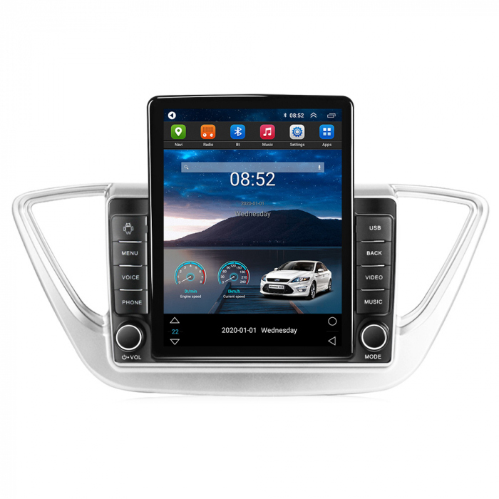 Navigatie dedicata Hyundai Verna 2017-2018,Tesla Style, ANDROID 13,Carplay&Android Auto, 10 inch , 8+128GB, Internet, Aplicatii, Waze, GPS [2]