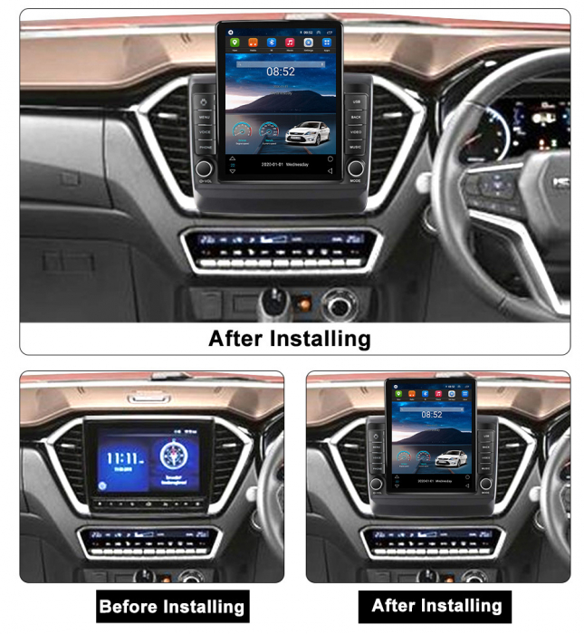 Navigatie dedicata Isuzu D-Max 2020 Tesla Style, 8+128GB, ANDROID 13,Carplay&Android Auto, 10 inch, Internet, Aplicatii, Waze, GPS [3]