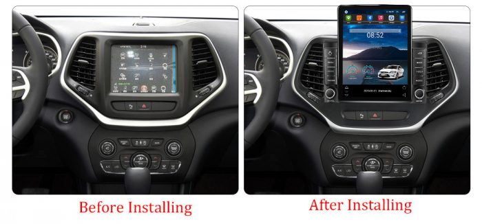 Navigatie dedicata Jeep Cherokee 5 2014-2018,Tesla Style, ANDROID 13,Carplay&Android Auto, 10 inch , 8+128GB, Internet, Aplicatii, Waze, GPS [3]