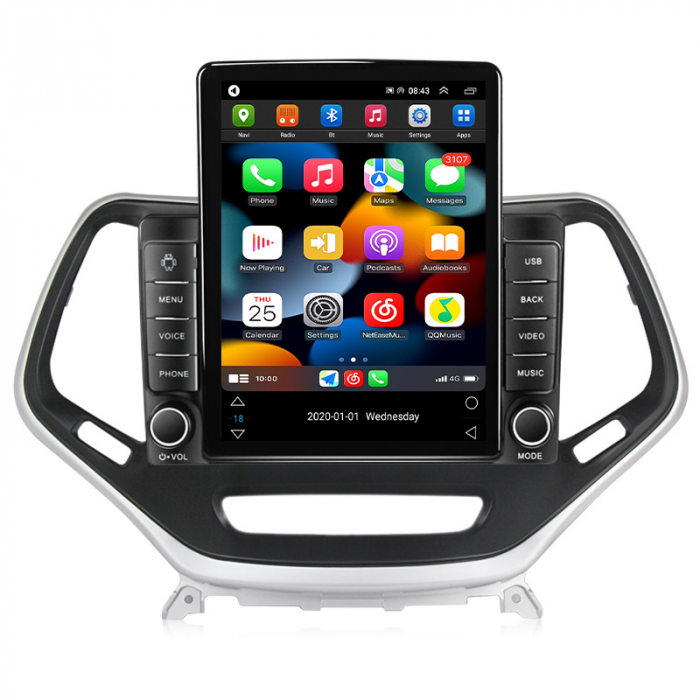 Navigatie dedicata Jeep Cherokee 5 2014-2018,Tesla Style, ANDROID 13,Carplay&Android Auto, 10 inch , 8+128GB, Internet, Aplicatii, Waze, GPS [2]