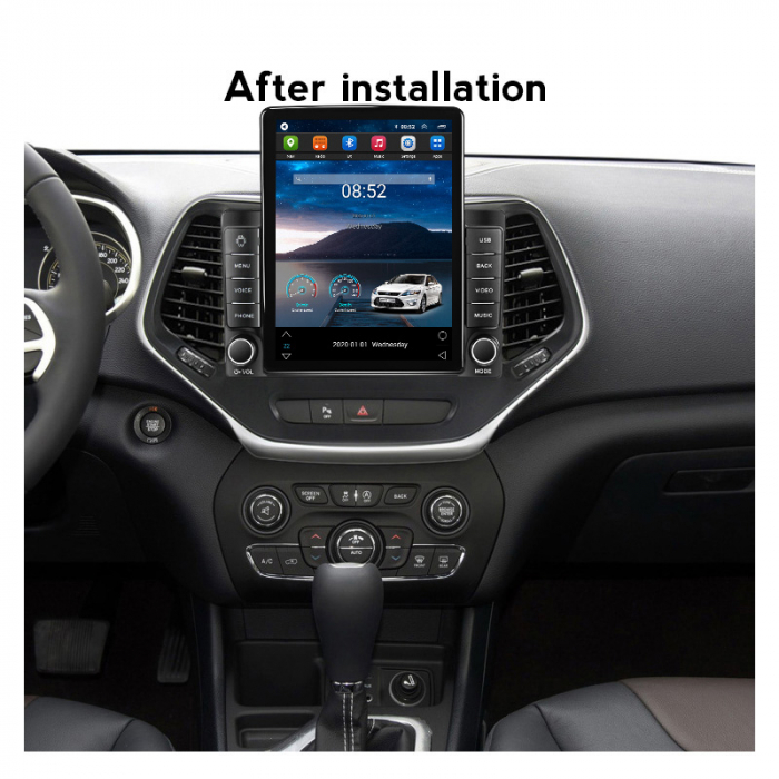 Navigatie dedicata Jeep Cherokee 5 2014-2018,Tesla Style, ANDROID 13,Carplay&Android Auto, 10 inch , 8+128GB, Internet, Aplicatii, Waze, GPS [4]