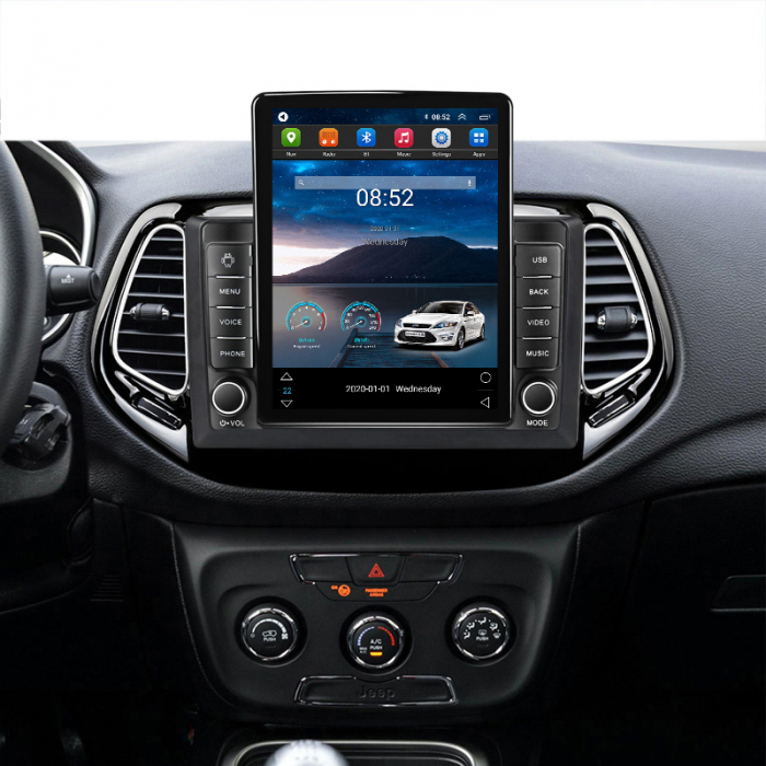 Navigatie dedicata Jeep Compass 2016-2018 Tesla Style, 8+128 GB, ANDROID 13,Carplay&Android Auto, 10 inch, Internet, Aplicatii, Waze, GPS [4]