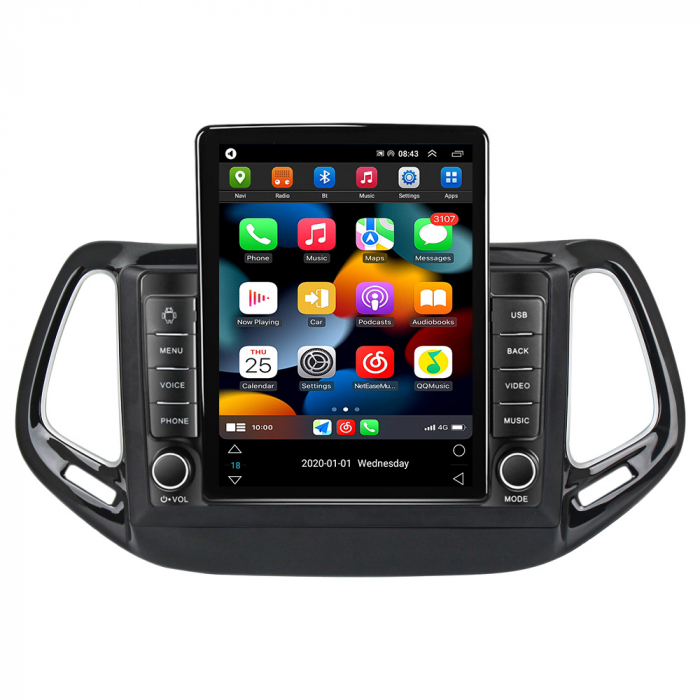 Navigatie dedicata Jeep Compass 2016-2018 Tesla Style, 8+128 GB, ANDROID 13,Carplay&Android Auto, 10 inch, Internet, Aplicatii, Waze, GPS [2]