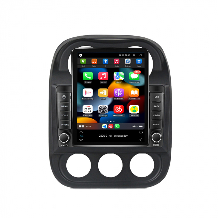 Navigatie dedicata Jeep Compass Patriot 2010-2016 Tesla Style, 8+128GB, ANDROID 13, Carplay&Android Auto, 10 inch, Internet, Aplicatii, Waze, GPS [2]