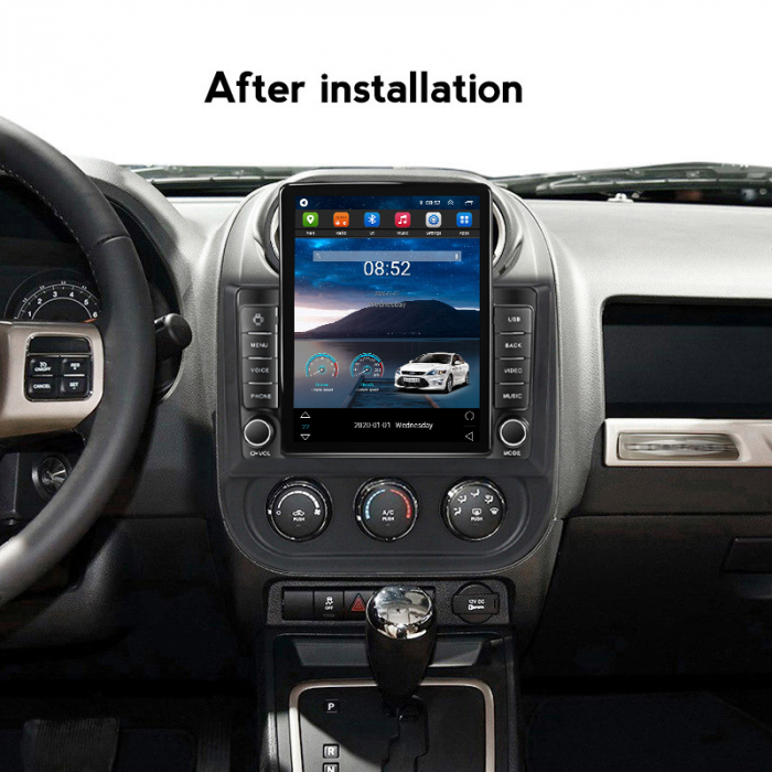Navigatie dedicata Jeep Compass Patriot 2010-2016 Tesla Style, 8+128GB, ANDROID 13, Carplay&Android Auto, 10 inch, Internet, Aplicatii, Waze, GPS [4]