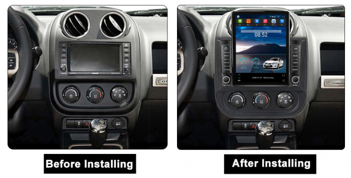 Navigatie dedicata Jeep Compass Patriot 2010-2016 Tesla Style, 8+128GB, ANDROID 13, Carplay&Android Auto, 10 inch, Internet, Aplicatii, Waze, GPS [3]