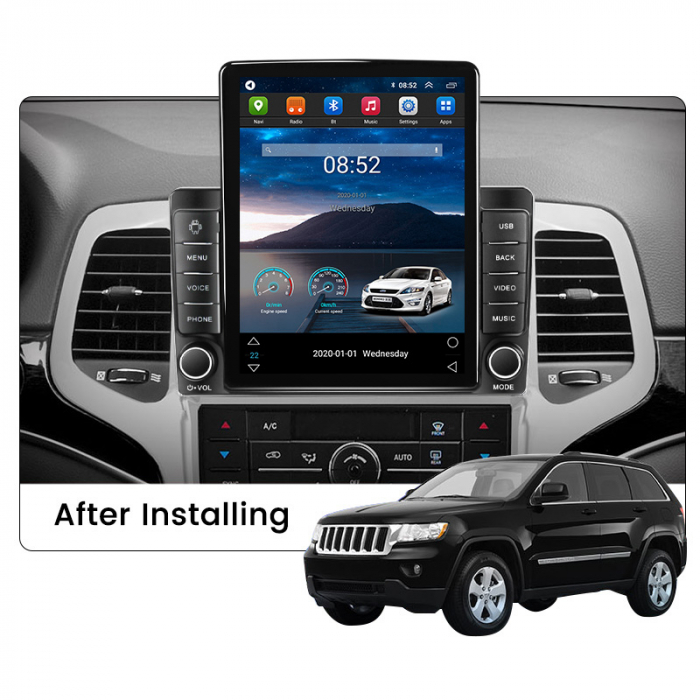 Navigatie dedicata Jeep Grand Cherokee 2010-2013 Tesla Style, 8+128GB, ANDROID 13,Carplay&Android Auto, 10 inch, Internet, Aplicatii, Waze, GPS [4]
