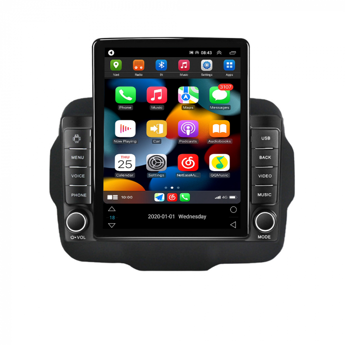 Navigatie NAVI-IT Jeep Renegade 2014-2018 Tesla Style, 8+128 GB, ANDROID 13,Carplay&Android Auto, 10 inch, Internet, Aplicatii, Waze, Gps [2]
