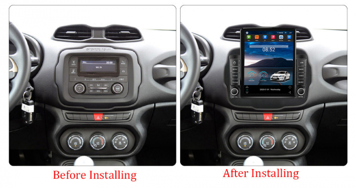 Navigatie NAVI-IT Jeep Renegade 2014-2018 Tesla Style, 8+128 GB, ANDROID 13,Carplay&Android Auto, 10 inch, Internet, Aplicatii, Waze, Gps [3]