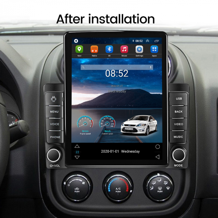 Navigatie dedicata Jeep Wrangler 2007-2018,Tesla Style, ANDROID 13,Carplay&Android Auto, 10 inch , 8+128GB, Internet, Aplicatii, Waze, GPS [4]