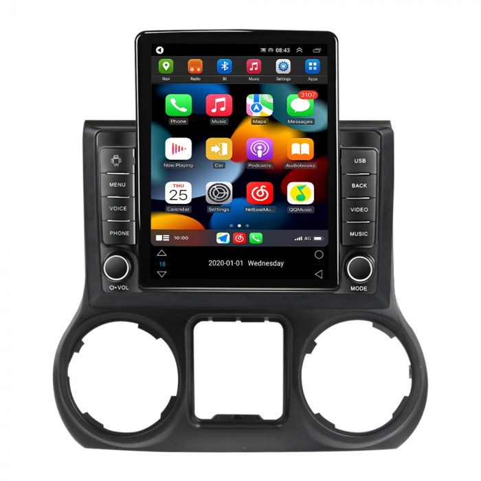 Navigatie dedicata Jeep Wrangler 2011-2016 Tesla Style, 8+128 GB, ANDROID 13,Carplay&Android Auto, 10 inch, Internet, Aplicatii, Waze, GPS [2]