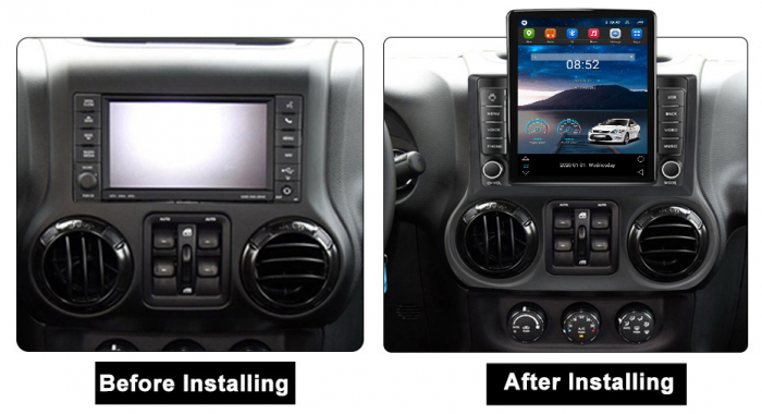 Navigatie dedicata Jeep Wrangler 2011-2016 Tesla Style, 8+128 GB, ANDROID 13,Carplay&Android Auto, 10 inch, Internet, Aplicatii, Waze, GPS [3]