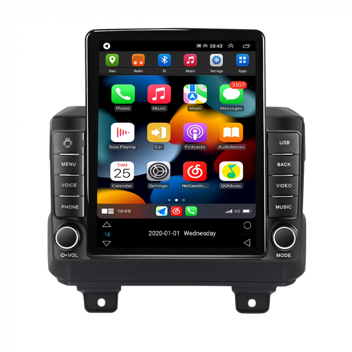 Navigatie dedicata Jeep Wrangler 2018-2019 Tesla Style, 8+128 GB, ANDROID 13,Carplay&Android Auto, 10 inch, Internet, Aplicatii, Waze, GPS [2]