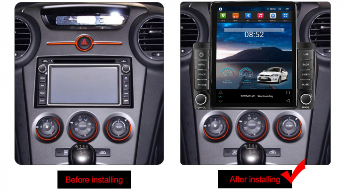 Navigatie dedicata KIA Carens 2007-2011,Tesla Style, ANDROID 13,Carplay&Android Auto, 10 inch , 8+128GB, Internet, Aplicatii, Waze, GPS [3]