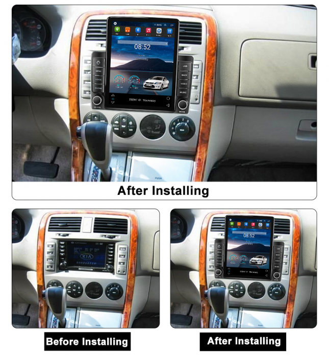Navigatie dedicata KIA Carnival 2002-2006,Tesla Style, ANDROID 13,Carplay&Android Auto, 10 inch , 8+128GB, Internet, Aplicatii, Waze, GPS [3]